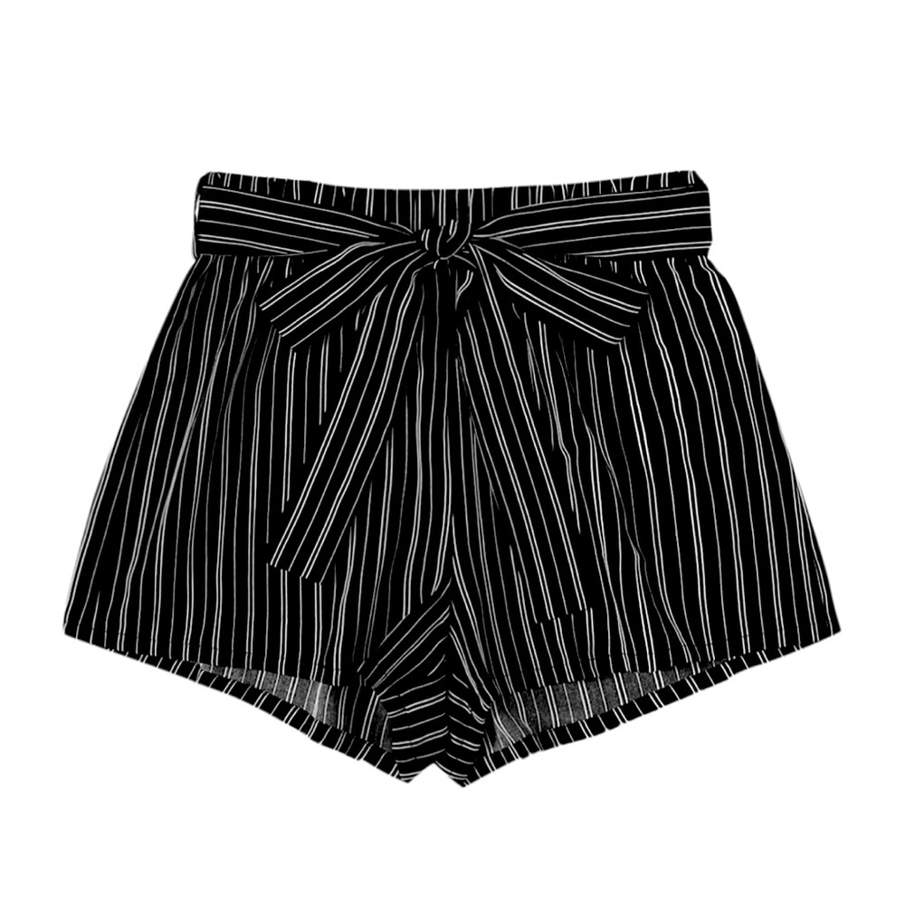 Brand New - High Waisted Striped Shorts w/ Belt